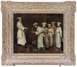 Kitchen Scene by Auguste Theodule Ribot